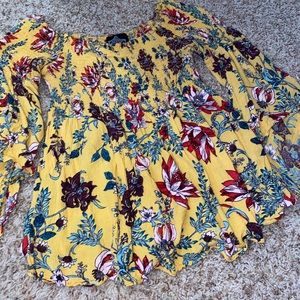 off the shoulder yellow top